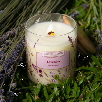 Lavender beeswax candle