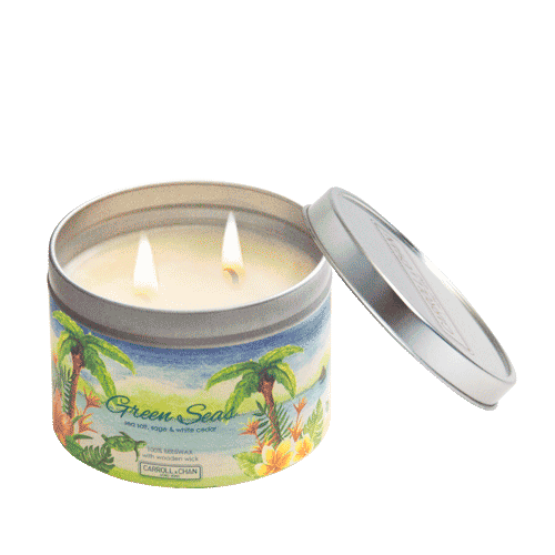 Green Seas Fragranced Beeswax Candle