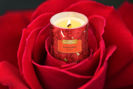 Red Rose Beeswax Candle